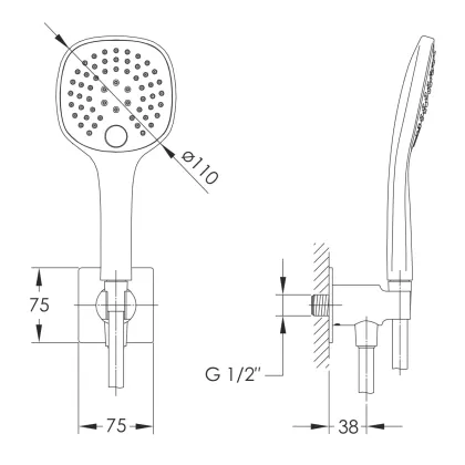 SMART CLICK система душова прихованого монтажу (ZMK101901202 + ZMK101901100 + ZMK101901101(NO:1-2) + ZMK101901101(NO:2-2)), хром — Photo 2
