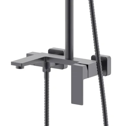 Душова система універсальна Qtap Gemini на три споживача (з виливом) QTGEM111GMB45688 Gunmetal Black PVD — Photo 2