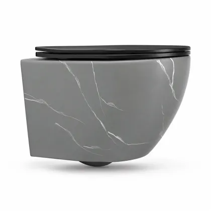 Підвісний унітаз VBI VULCANO GREY STONE MATT TORNADO — Photo 3