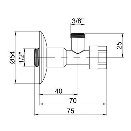 Кран приладовий буксовий Icma 1/2&quot; х3/8&quot; кутовий №519 — Photo 1