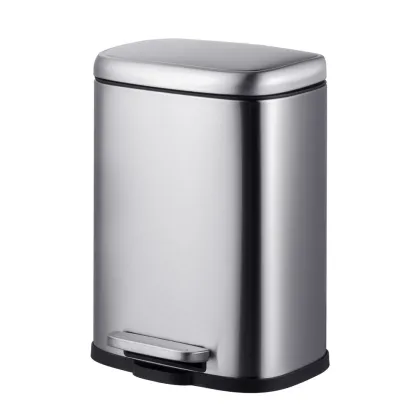 Відро для сміття з плавним закриттям прямокутне Mixxus Premium Style-TC0305 SS Color 5л колір нержавійка (MI7060) — Photo 5