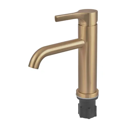 Змішувач для умивальника ZERIX REX-001-B BRUSHED GOLD з нерж. сталі (Колір матове золото) (ZX6116) — Photo 3