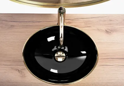 Умивальник (раковина) REA SOFIA BRUSHED GOLD BLACK накладний * — Photo 3