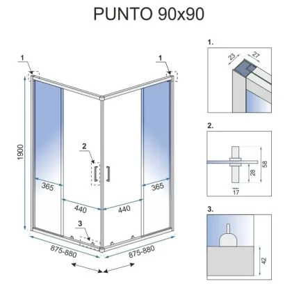 Душова кабіна REA PUNTO 90х90 BLACK — Photo 6