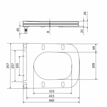Qtap Сидіння для унітаза (Crow 640) 460x350x47 мм, White, з мікроліфтом, Slim Duroplast, Quick Release QTSC179W48700 — Photo 1