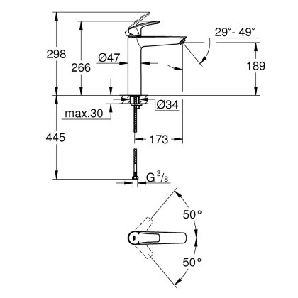 Змішувач для умивальника GROHE EUROSMART NEW 23971003, хром — Photo 1