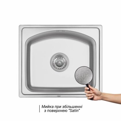 Кухонне миття Qtap 4842 0,8 мм Satin (QT4842SAT08) — Photo 2