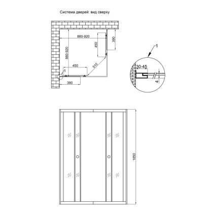 Душова кабіна Lidz WIEŻAK SC90x90.SAT.LOW.L, скло Linie, 4мм, без піддону — Photo 1