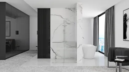 Душова стінка REA CORTIS 100 CHROME розсувна * — Photo 3