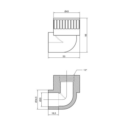 Кутик PPR Thermo Alliance 25х1/2&quot; ВР — Photo 1