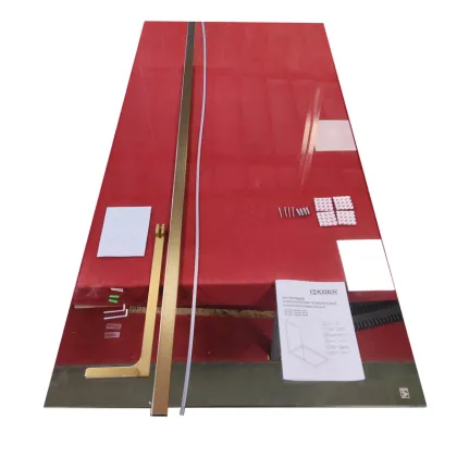 Душова перегородка Koer SR SP02-100x200-TR-12 Walk-In проз.скло Easy Clean 8мм, матове золото (KR5396) — Photo 2