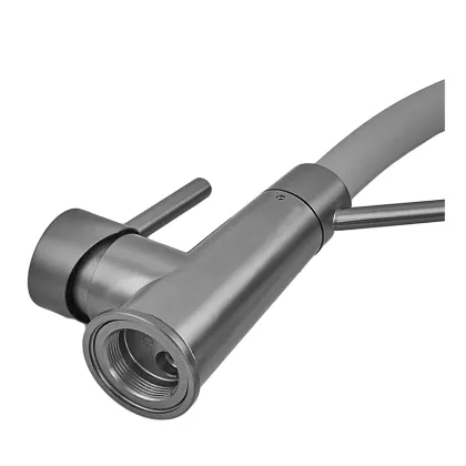 Змішувач для кухні ZERIX FUL-017 GRAPHITE REFL.GRAY з силіконовим виливом, з нерж.сталі SUS304 (колір графіт, вилив сірий) (ZX5996) — Photo 2