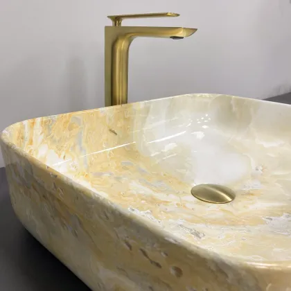 Умивальник (раковина) VBI PALERMO MARBLE YELLOW накладний — Photo 2