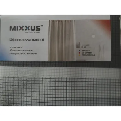 Шторка для ванної Mixxus SCT-017-180x180 з поліестеру (Візерунок "Смужка" біло-чорна) (AC3587) — Photo 4