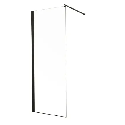 Душова перегородка Mixxus Premium FLAT SP02-90x200-TR Black Walk-In прозоре скло 8мм (MI6855)