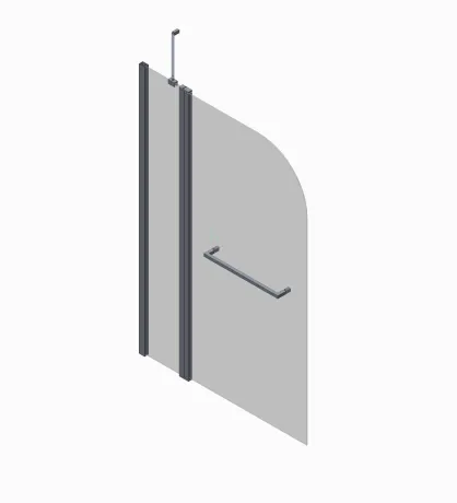 Шторки скляні на ванну Koer SR BS04-95x140-TR-07 прозоре скло 6мм, графіт (KR5404) — Photo 3