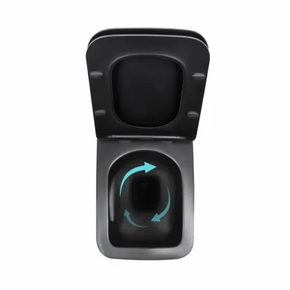 Унітаз підвісний Qtap Gemini Ultra Quiet 485×340×350 мм, Matt Black, з сидінням Slim Duroplast / Soft-close / Quick Release QTGEM28BLM50505 — Photo 5