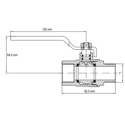 Кран кульовий Koer KG.205 - 1" FM ГШВ (газ) (KR4967) — Photo 2