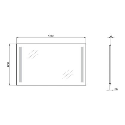 Дзеркало Qtap Mideya New 1000х600 з LED-підсвічуванням, Reverse QT20781403W — Photo 1