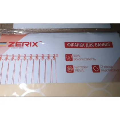 Шторка для ванної ZERIX SCP-006-180x180 з PEVA (поліетиленвінілацетату) (Візерунок бежевий) (ZX5005) — Photo 5