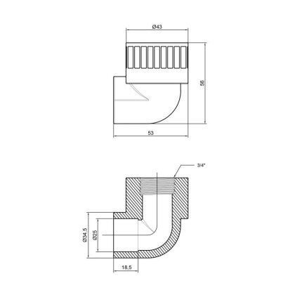 Кутик PPR Thermo Alliance 25х3/4&quot; ВР — Photo 1