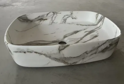 Раковина накладна Mixxus Premium BEVEL-0102 MARBLE 495х370х135mm (MP6519) — Photo 3