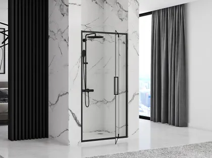 Душові двері REA RAPID SWING 100 BLACK — Photo 4
