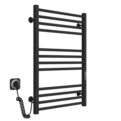 Рушникосушарка електрична Lima П12 400х800 Deffi нержавіюча сталь (Чорний, JD04, Уніфіковане підключення) — Photo 3