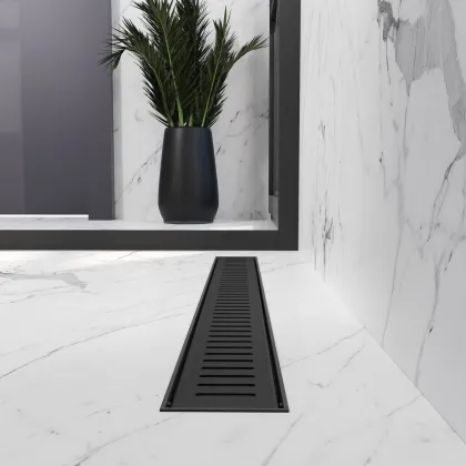 Трап лінійний AQUA 70cм та решіткою Line mattblack — Photo 1