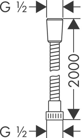 Metaflex ``C 2.00 м - душовий шланг, (хром) HANSGROHE 28264000 — Photo 1