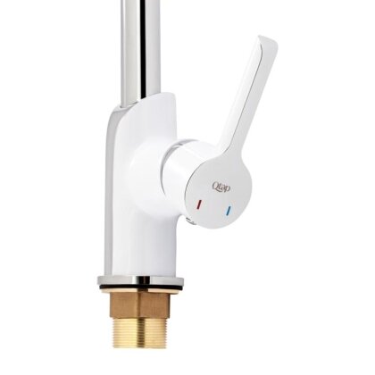 Змішувач для кухні Qtap Grand QTGRAWCR007F Chrome/White — Photo 4