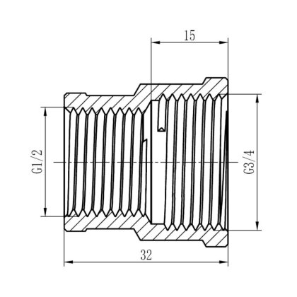 Муфта редукційна SD Forte 1/2&quot;х3/4&quot; ВВ SF3572015 — Photo 1