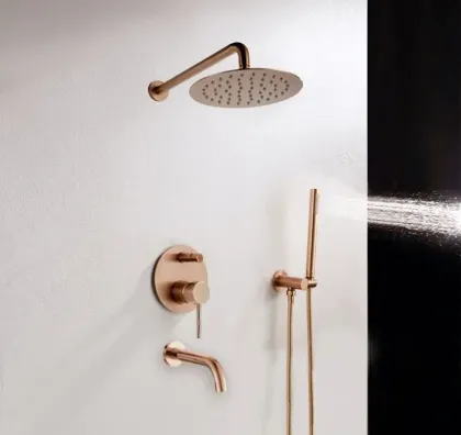 Душова система REA LUNGO ROSE GOLD з виливом + BOX прихованого монтажу — Photo 1