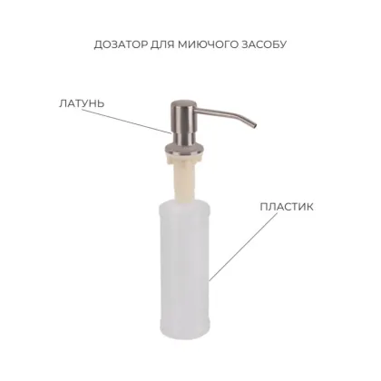 Комплект Lidz Handmade H5050H Мийка для кухні інтегрована Decor Honeycomb у комплекті з дозатором + Lidz K01G Корзина для кухонної мийки — Photo 4