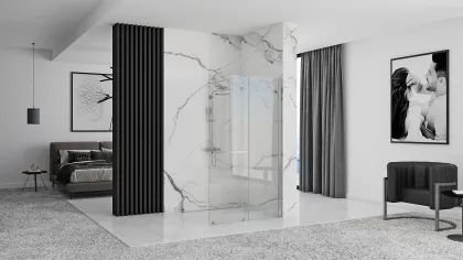 Душова стінка REA CORTIS 100 CHROME розсувна * — Photo 2