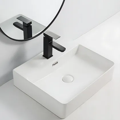 Раковина підвісна-накладна Mixxus Premium  QUADRO-0203 500x420x130mm (отвір під змішувач, перелив) (MP6718) — Photo 6