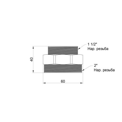 Ніпель SD Plus 2&quot;х1 1/2&quot; ЗР SD4085040 — Photo 1