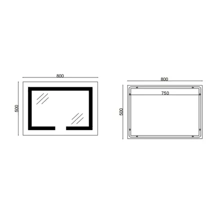 Дзеркало Mixxus HARD MR07-80x50 з Led Touch, Anti-fog, димером, регулятором яскравості (MI6658) — Photo 8
