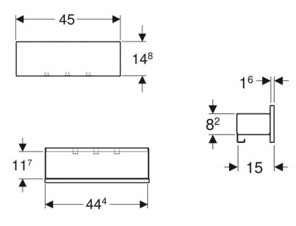 SMYLE SQUARE настінна полиця 45*14,8*15см, лава/з порошковим покриттям матовий, лава/фарбований матовий — Photo 2