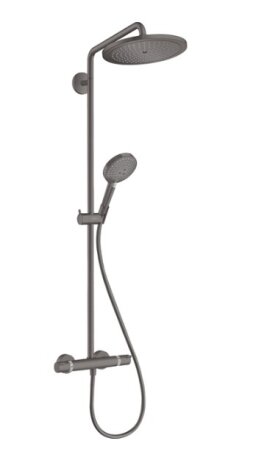 CROMA SELECT S душова система Showerpipe 280, 1jet, з термостатом, з ручним душем Raindance Select S 120, 3jet, шліфований чорний хром