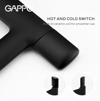 Змішувач для умивальника GAPPO G1052-86, чорний — Photo 1