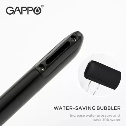 Змішувач для умивальника GAPPO G1052-86, чорний — Photo 2