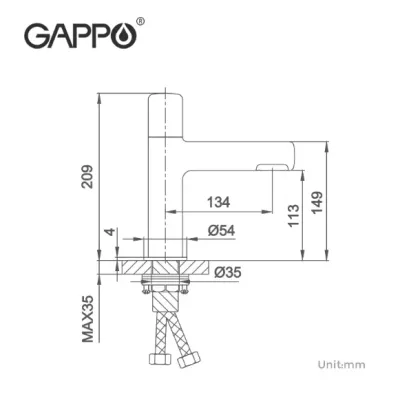 Змішувач для умивальника GAPPO G1052-86, чорний — Photo 5