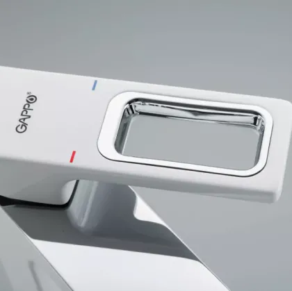 Змішувач для умивальника GAPPO G1017-2, білий/хром — Photo 2