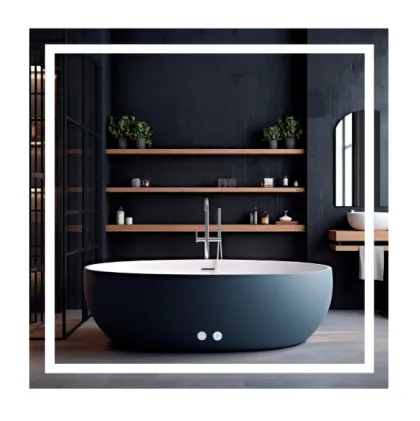Дзеркало Qtap Mideya (MI1) 800x800 з LED-підсвічуванням Touch, з антизапотіванням, димером, рег. яскравості 
