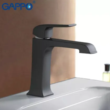 Змішувач для умивальника GAPPO G1050, чорний — Photo 1