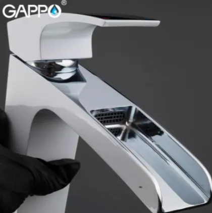 Змішувач для умивальника GAPPO G1007-31, білий/хром — Photo 2