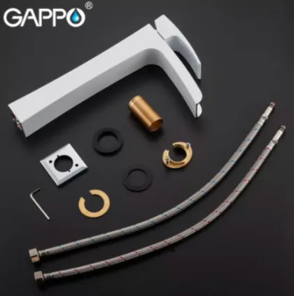 Змішувач для умивальника GAPPO G1007-31, білий/хром — Photo 3