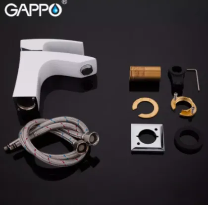 Змішувач для умивальника GAPPO G1007-7, білий/хром — Photo 2