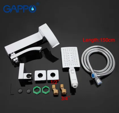 Змішувач для ванни GAPPO G3207-8, білий/хром — Photo 1